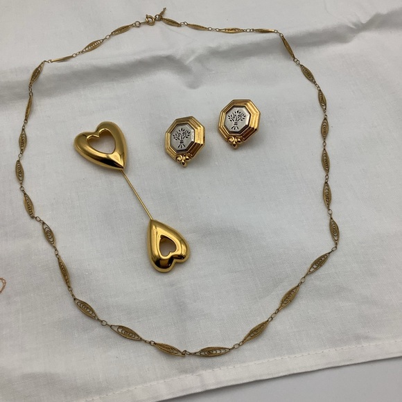 Vintage Leaves & Heart Jewelry Lot 3 Items - Picture 3 of 9